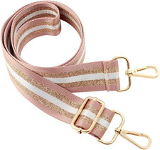 Adjustable Wide Shoulder Crossbody Purse Strap with Leather  Gold Hardware