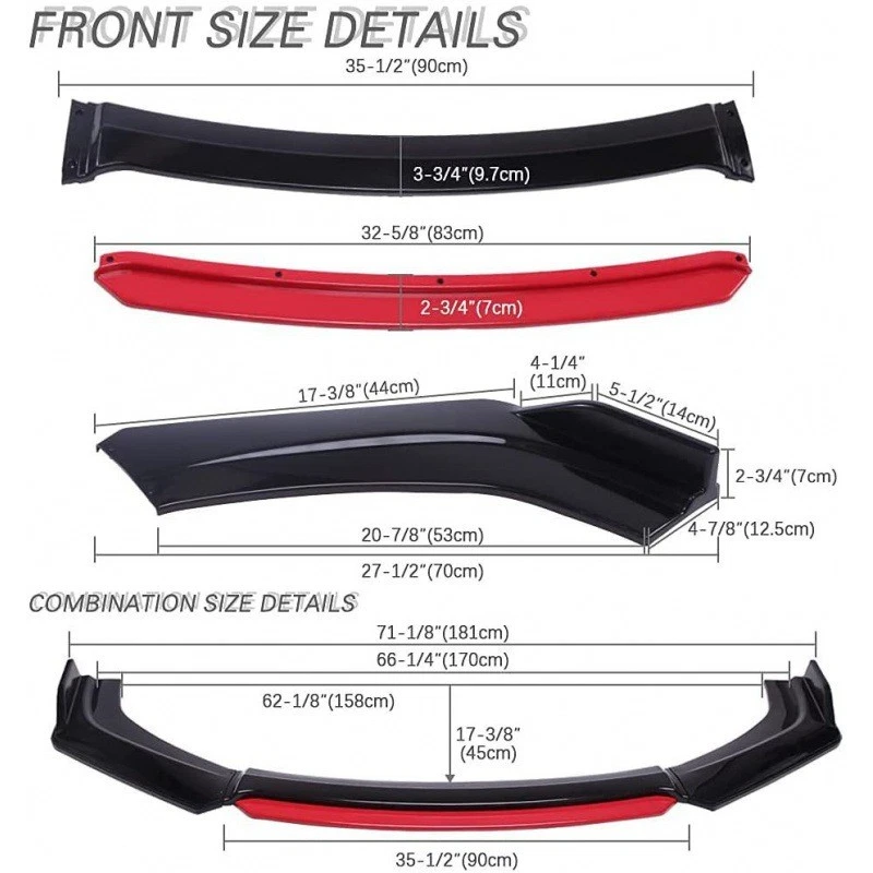 For BMW 118i 120i 128i Glossy Black Red Series Front Bumper Lip Spoiler Splitter - Image 2 of 4