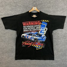 Vintage 90s NASCAR Rusty Wallace 2 Miller Lite Graphic T Shirt Size XL Racing