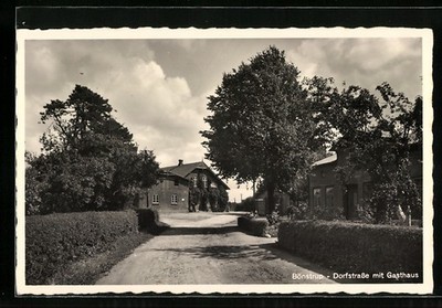 Postcard Bönstrup/fishing, village road with inn, series beautiful fishing 