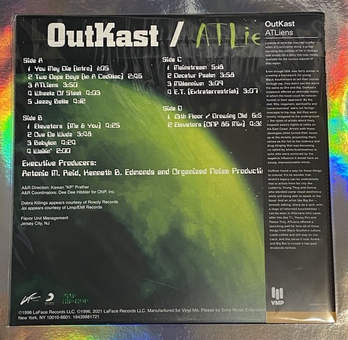 OutKast ATLiens 2LP Green Blue Galaxy Vinyl Me Please VMP w/ Replacement Disc - Picture 6 of 14