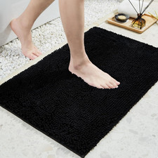 32" x 20" Soft Fluffy Chenille Large Bathroom Rugs, Non Slip Absorbent Bath Mats