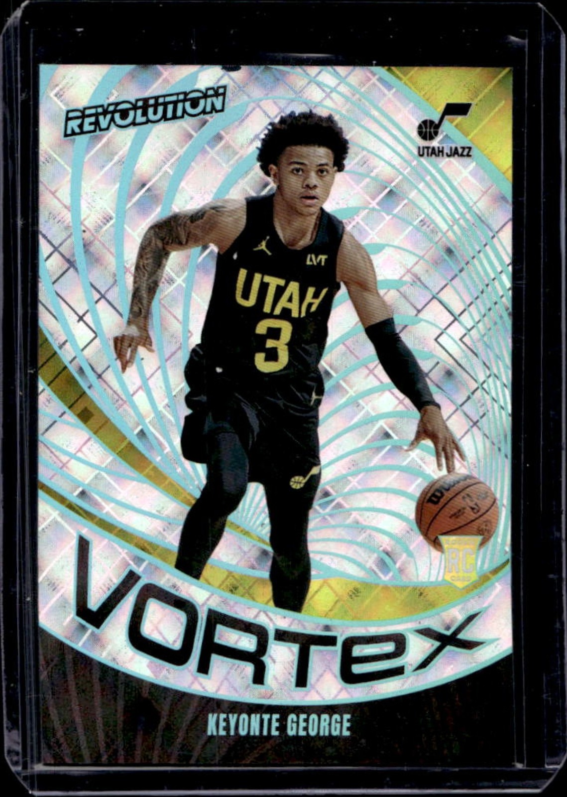 2023-24 Panini Revolution Keyonte George Vortex Cosmic Rookie RC #32/99 Jazz