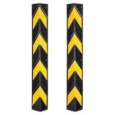 31" Rubber Corner Guard Wall Protectors L Shape Reflective Strips Garage 2pcs
