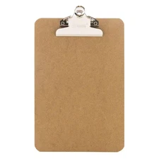 BAZIC Memo Size Hardboard Clipboard w/ Sturdy Spring Clip