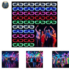 LED Glasses 70 Pack Neon Colors 5 Shades Reusable Glow Sticks Light Up Party