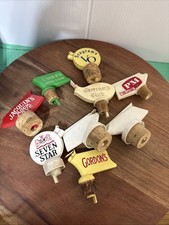 9 Vintage Liquor Bottle Pourers Stoppers  Seven Star Gordons Seagram's Jacquin's
