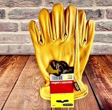 Stanley 100 Deerskin Leather Work Gloves Unlined Mens Medium New