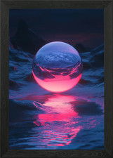 Glass Sphere Reflection Framed Wall Art Poster Canvas Print Picture