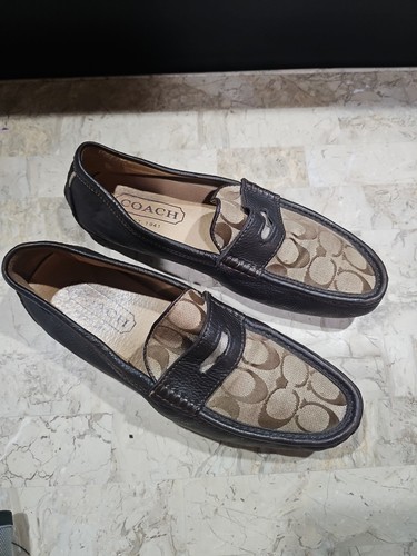 Coach Neal Men’s Loafers Brown Tan Logo Size 8.5 Slip On Shoes - Bild 7 von 11