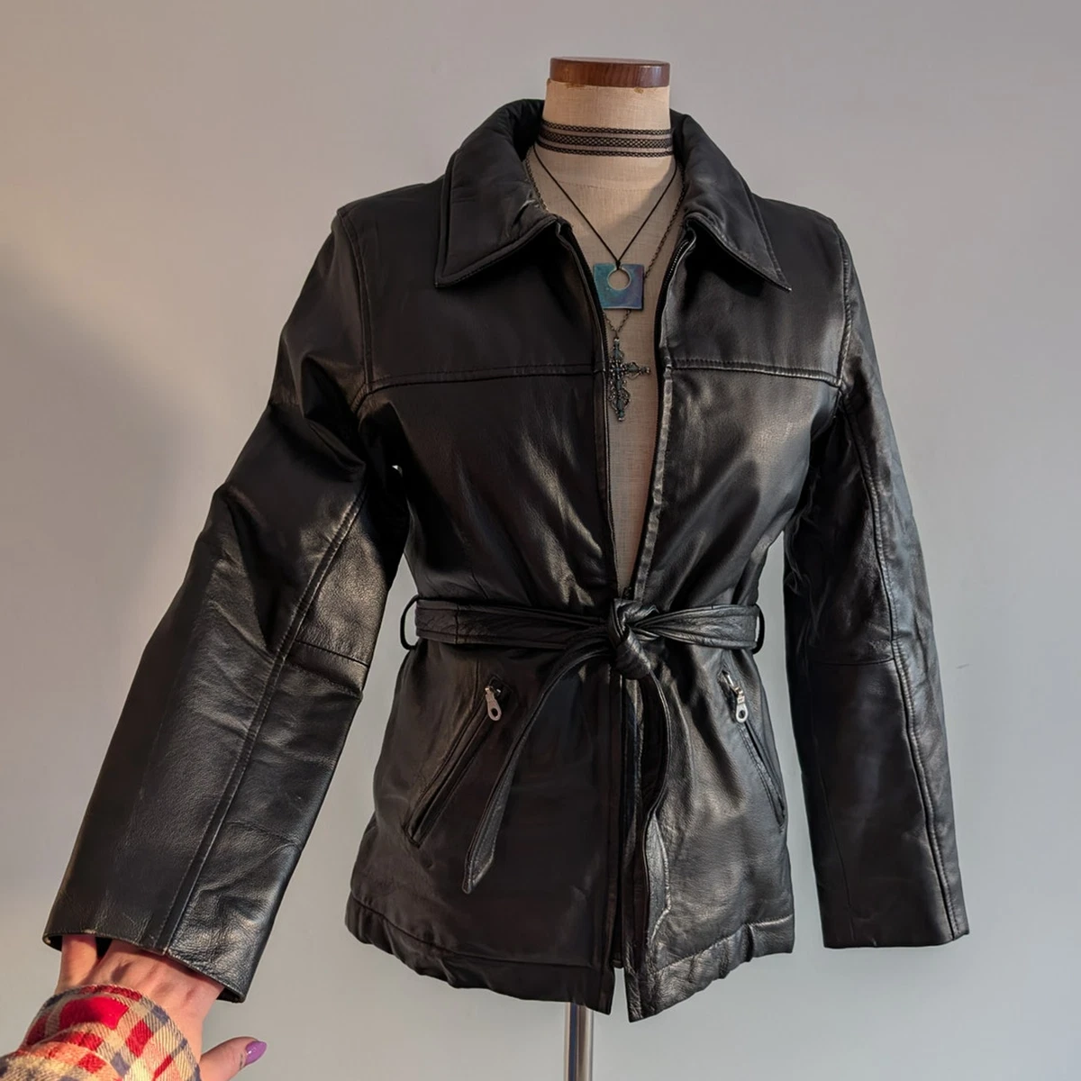 vintage leather trench coat products for sale | eBay
