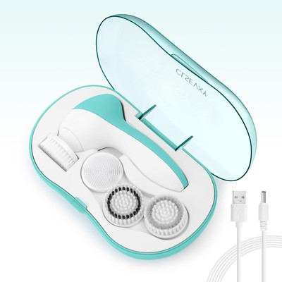Rechargeable Facial Cleansing Spin Brush Set with 4 Exfoliating Heads... 