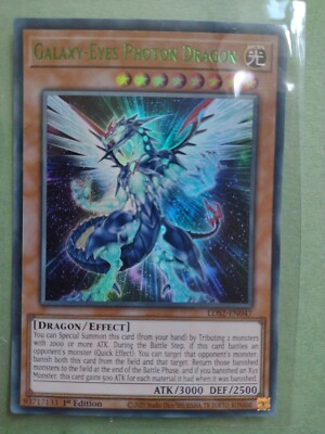 LDS2-EN047-B Galaxy-Eyes Photon Dragon Blue Ultra Rare 1st Ed Mint YuGiOh Card