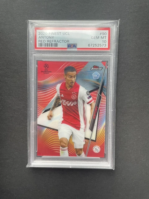 Antony 1/5 Rookie Topps Finest UCL Red PSA 10 POP 1 Ajax Man United