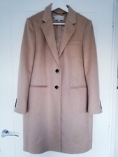 Hobbs Tilda Longline Wool Coat Formal Smart Coat Beige Camel Uk 16 Workwear