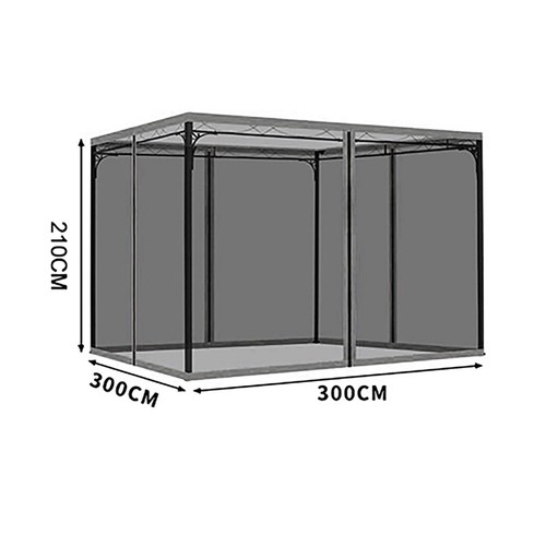 Universal Outdoor Patio Gazebo Mosquito Netting 4-Panel Sidewall Curtain Zippers - Picture 4 of 13