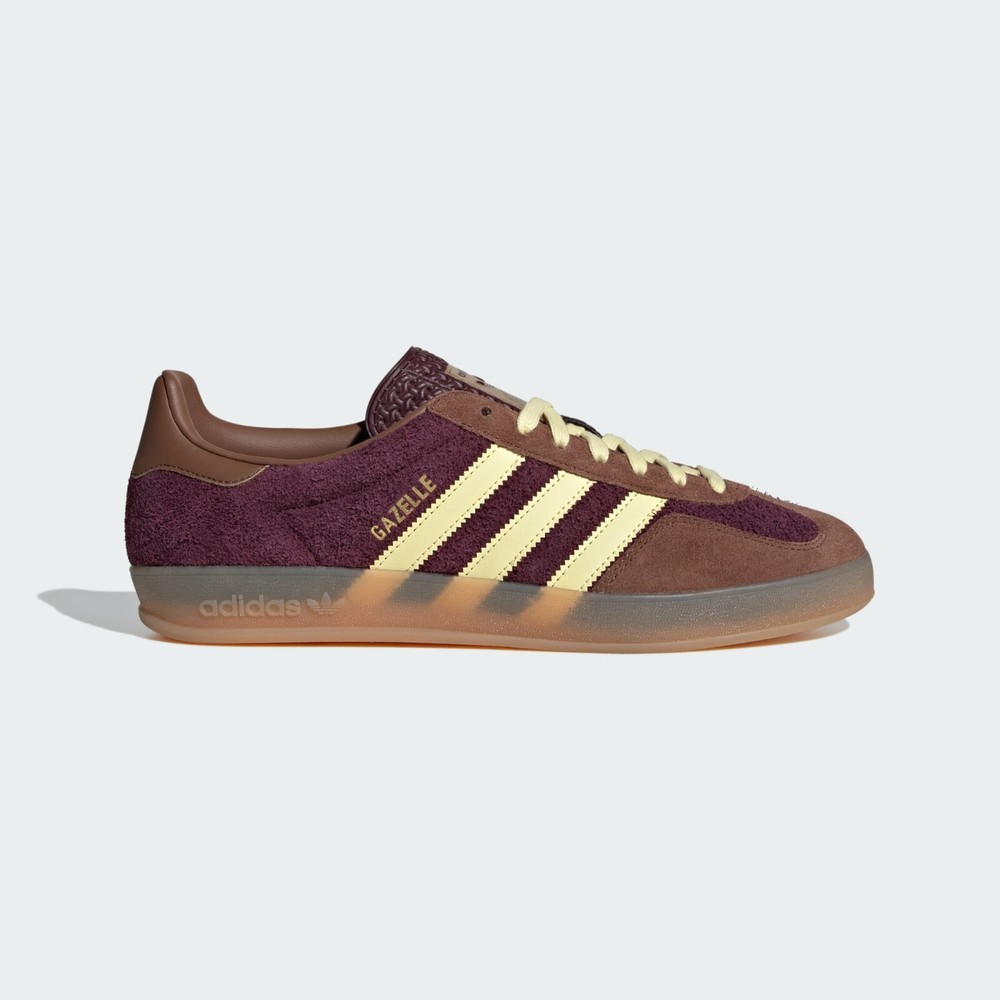 Adidas Gazelle Indoor Sneakers Original Shoe Maroon/Almost Yellow JI0324 US 4-12