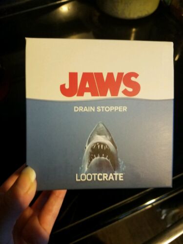 Jaws Shark Drain Plug Stopper Kitchen Bath Lootcrate New 44th Anniversary Blue