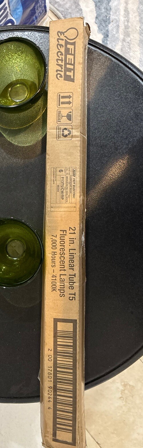 6 Pack Feit Electric F13T5/CW/RP 13W 4100K Lumens Fluorescent Linear Tube 21 in