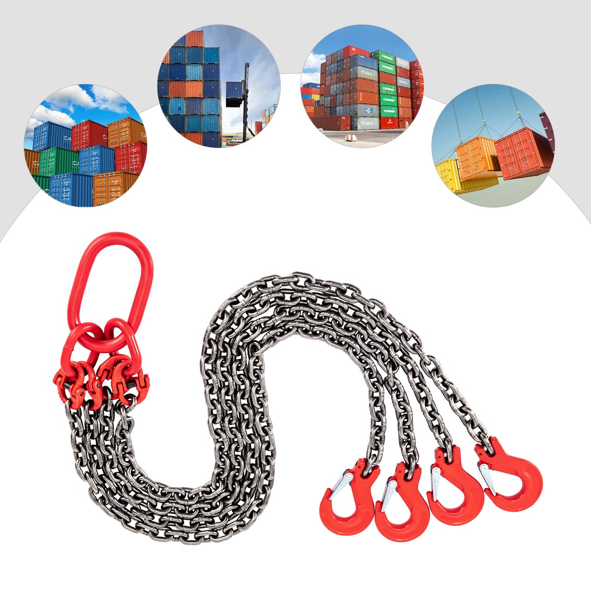 5 Ton Chain Sling 13ft Chain Sling With 4 Hooks - 5 Ton Capacity, 20 Ton  Breaking Strength For Heavy Lifting Manganese Steel Lifting Sling, image size:1200x1200