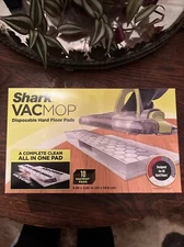 Shark Disposable Hard Floor Vacuum and Mop Pad 10 Count VACMOP Refill, White