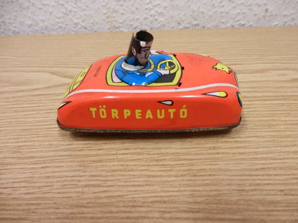 70er Törpeauto Auto Lamiera Ungheria Meccanicamente 9x5 Giocattolo 70s Vintage - Immagine 3 di 4
