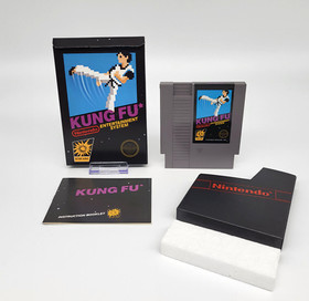 Kung Fu Nintendo NES Black Box 5 Schrauben Hangtab Early Print - Near Mint - USA