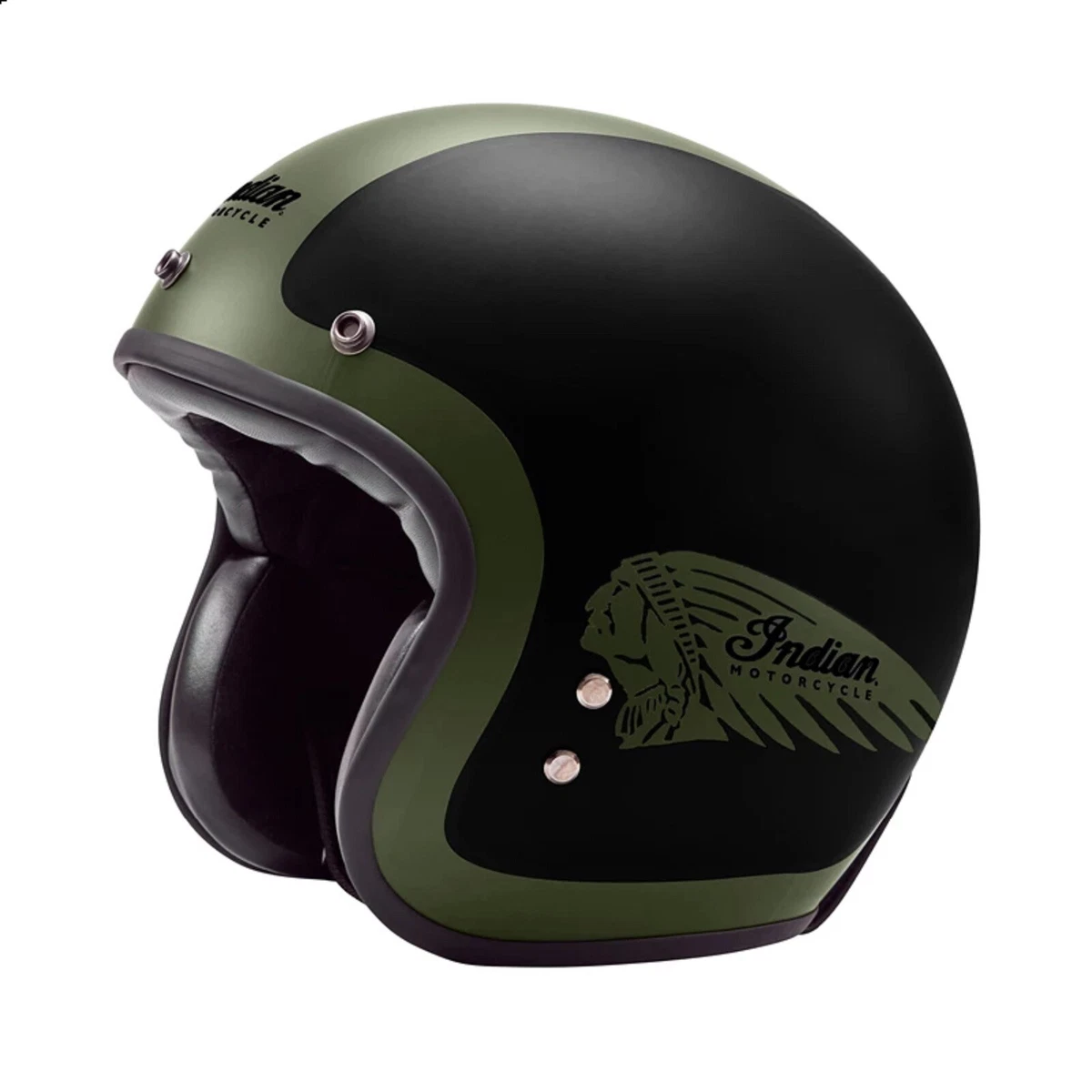 GENUINE INDIAN MOTORCYCLE 3 4 OPEN FACE HELMET MATTE BLACK AND