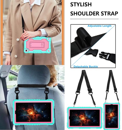 For Walmart Onn 7/8 8inch Gen4 2024 Case Built Strap Kickstand+Screen Protector - Picture 92 of 146