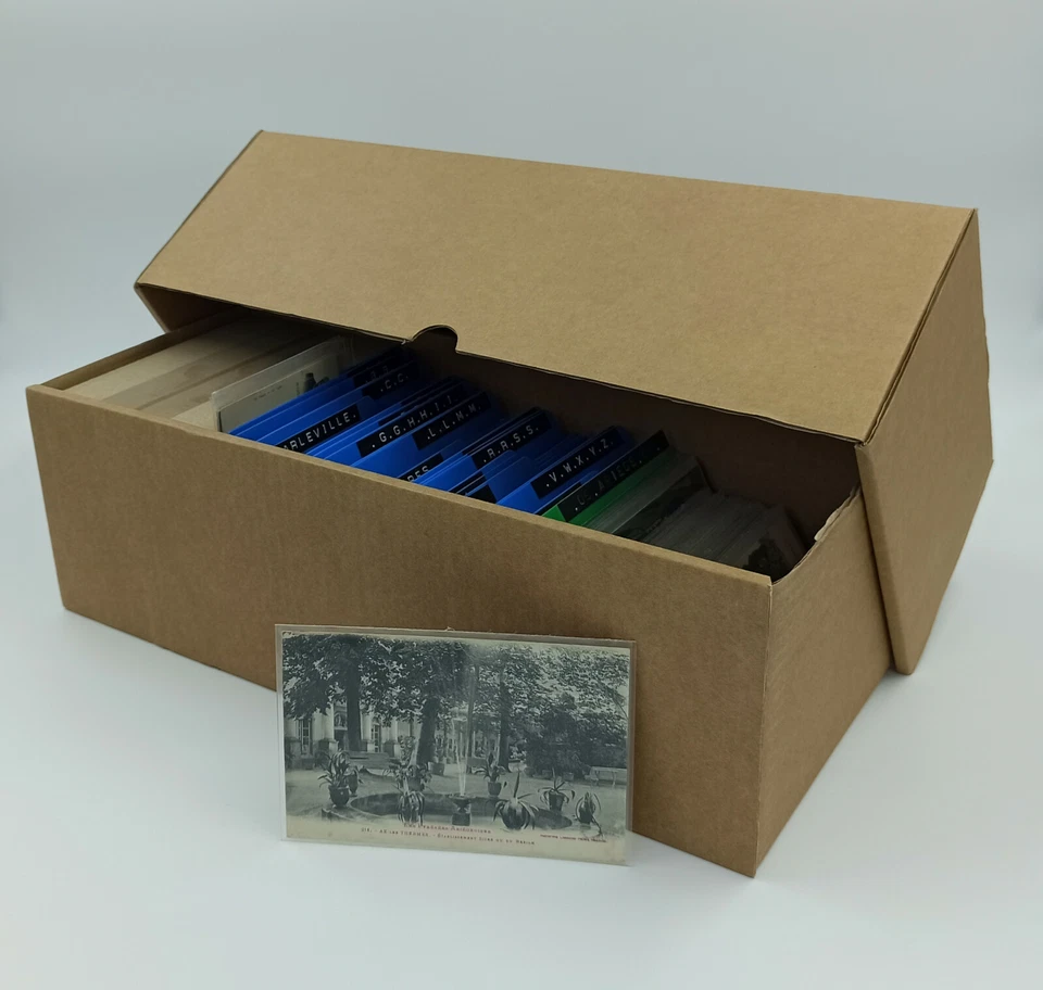 LOT 20 BOITES DE RANGEMENT EN CARTON POUR CPA CPM CPSM - CLASSEMENT STOCKAGE