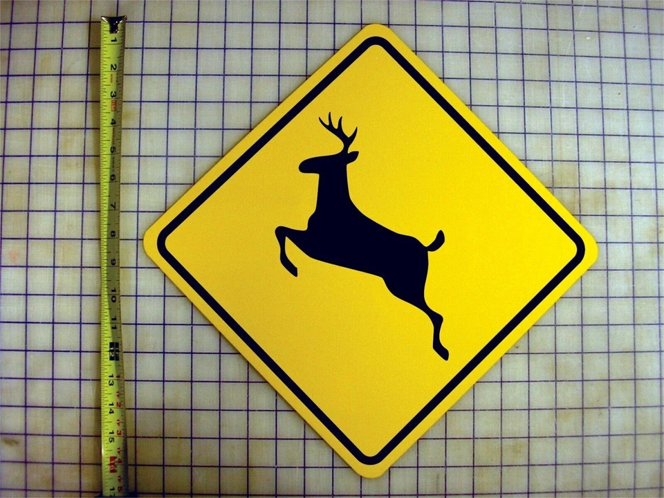 Letrero de aluminio Diag Deer Crossing 16" - hogar garaje granja decoración de carreteras Foto 3 de 4