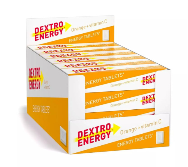 Dextro Energy Orange Glucose tablets with Vitamin C  - 47g - Pack of 24 FREE P&P