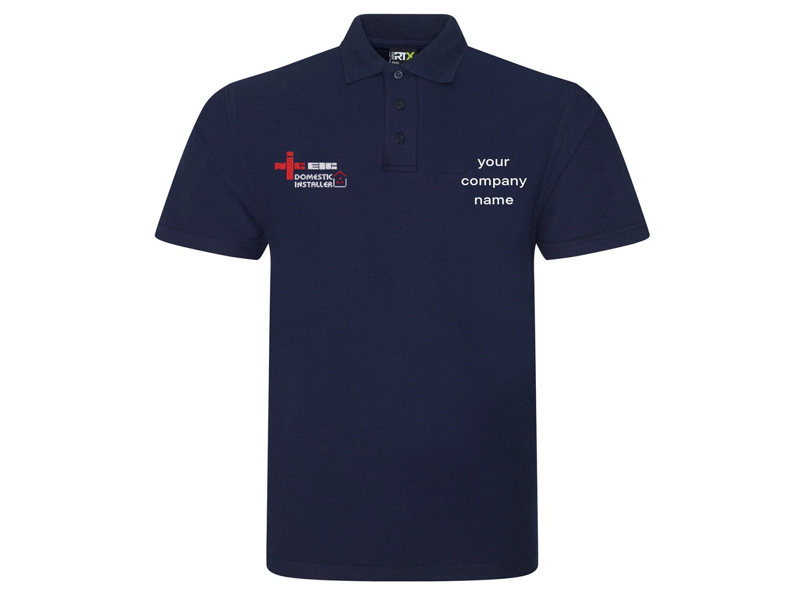 Embroidered Polo shirt electricians with NIC NICEIC installer logo personalised
Opens in a new windo