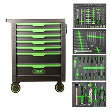 CARRELLO CON ATTREZZI DA OFFICINA 7 CASSETTI COMPLETO DI 172 UTENSILI JBM 54389