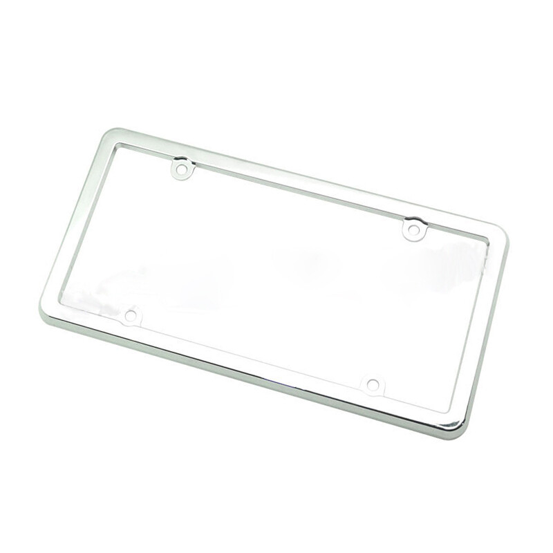 1Pcs Silver Car License Number Plate Frame Tag Cover Holder 12x6 inch