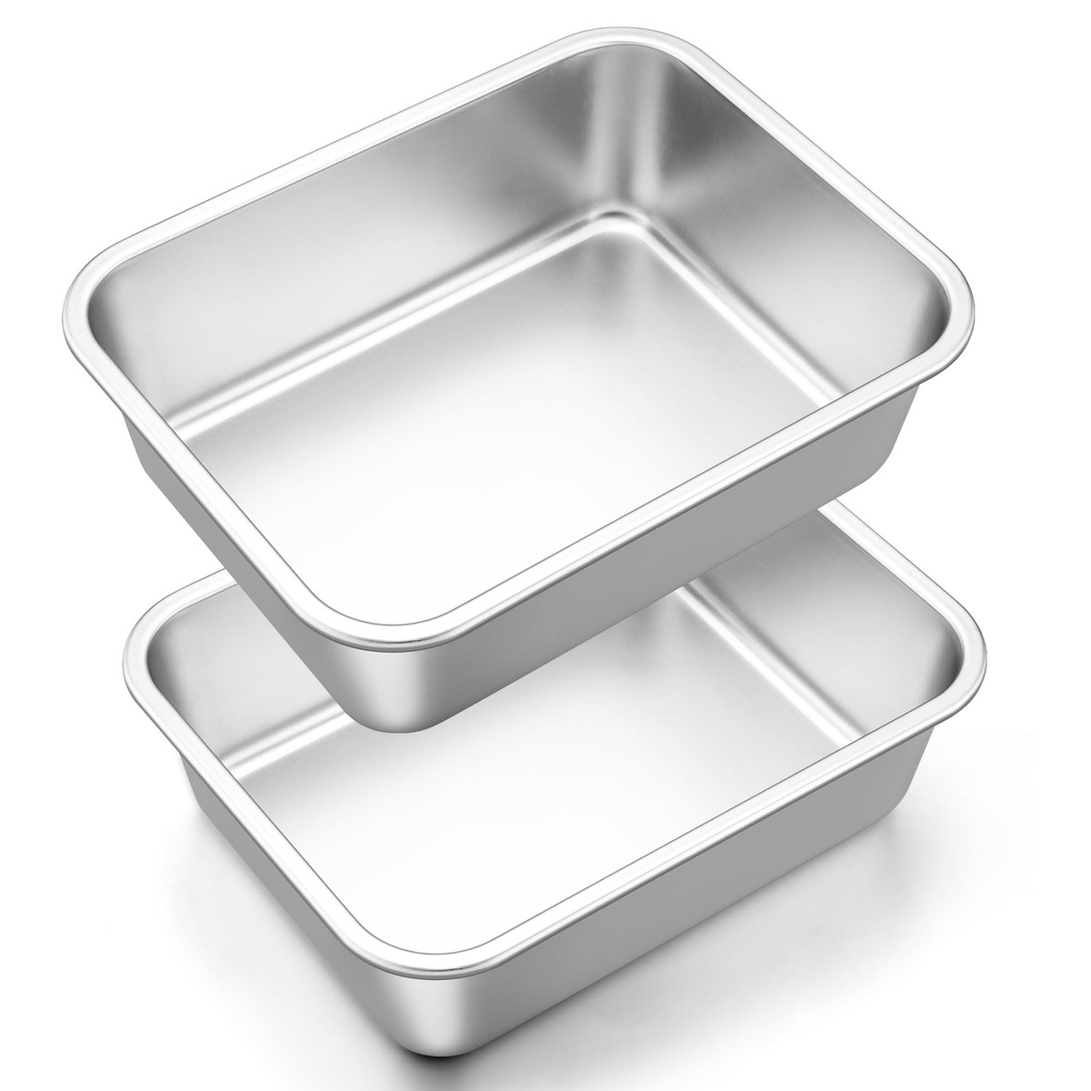 Pack Stainless Steel Rectangular Lasagna Pan Deep Cake Pan, 9x11 Inch