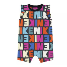 Image of NIKE | NWT BABY & TODDLER GIRL NIKE COLORFUL WORD PRINT ROMPER, 6mo