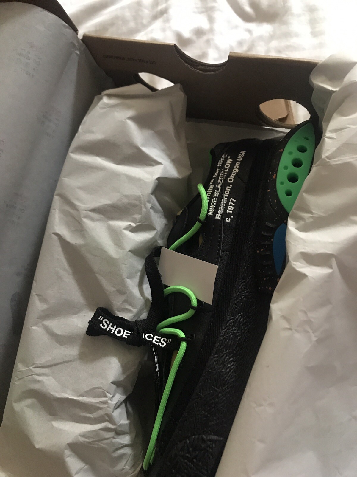 OFF WHITE X NIKE Taglia UK 7 5 uomo Blazer Nike basso x bianco sporco nero