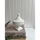Vintage Westmoreland White Milk Glass Candy Dish with Lid | English Hobnail