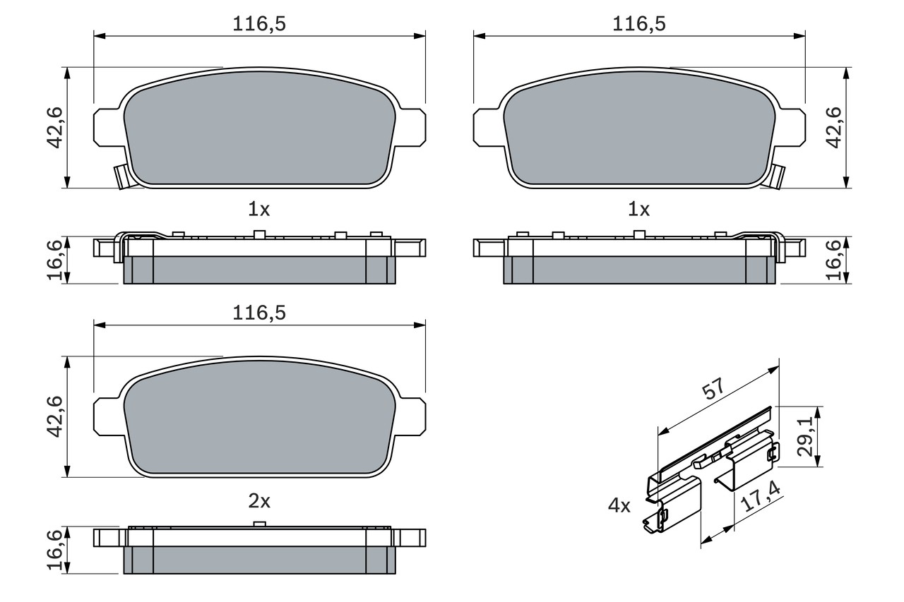 0 986 494 634 Bosch Brake Pad Set, Disc Brake for Chevrolet, Opel, Vauxhall