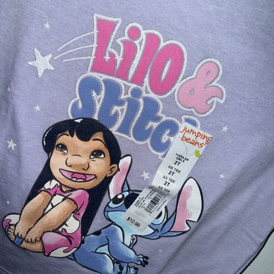 NWT Girls 2T Disney Jumping Beans Lilo  & Stitch Purple  & Gray T-Shirt