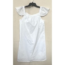 J.Crew White Coastal Cottagecore On/Off Shoulder Mini Shift Dress Sz. S Resort