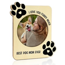 Fridge Magnet Frame, Dog Photo Frame with Magnet, Wooden Magnetic Picture Fra...
