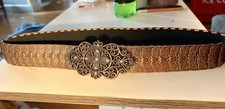 VINTAGE Belt layered detailed Copper Colored Metal Stretch 29.5 " Stunning