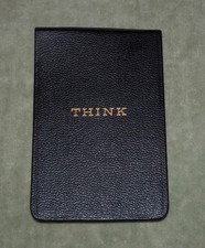 Vintage IBM THINK Note Pad , MID-Century LEATHER - 4.5 Inches