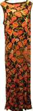  Floral Print Maxi Dress Size M Bright Multicolor Sleeveless Scoop Neck Homemade