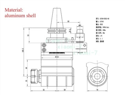 1PC CNC Machining Centres CAT40-ER32 Angle Head Side Milling Head