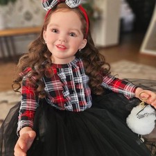 40" Painted Reborn Doll Kits with Curly Hair Cloth Body Gift Pretty Toddler Girl