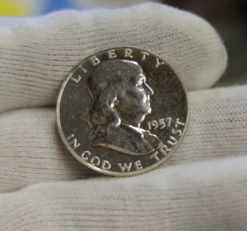 1957 US Franklin Half Silver Proof Gem!!