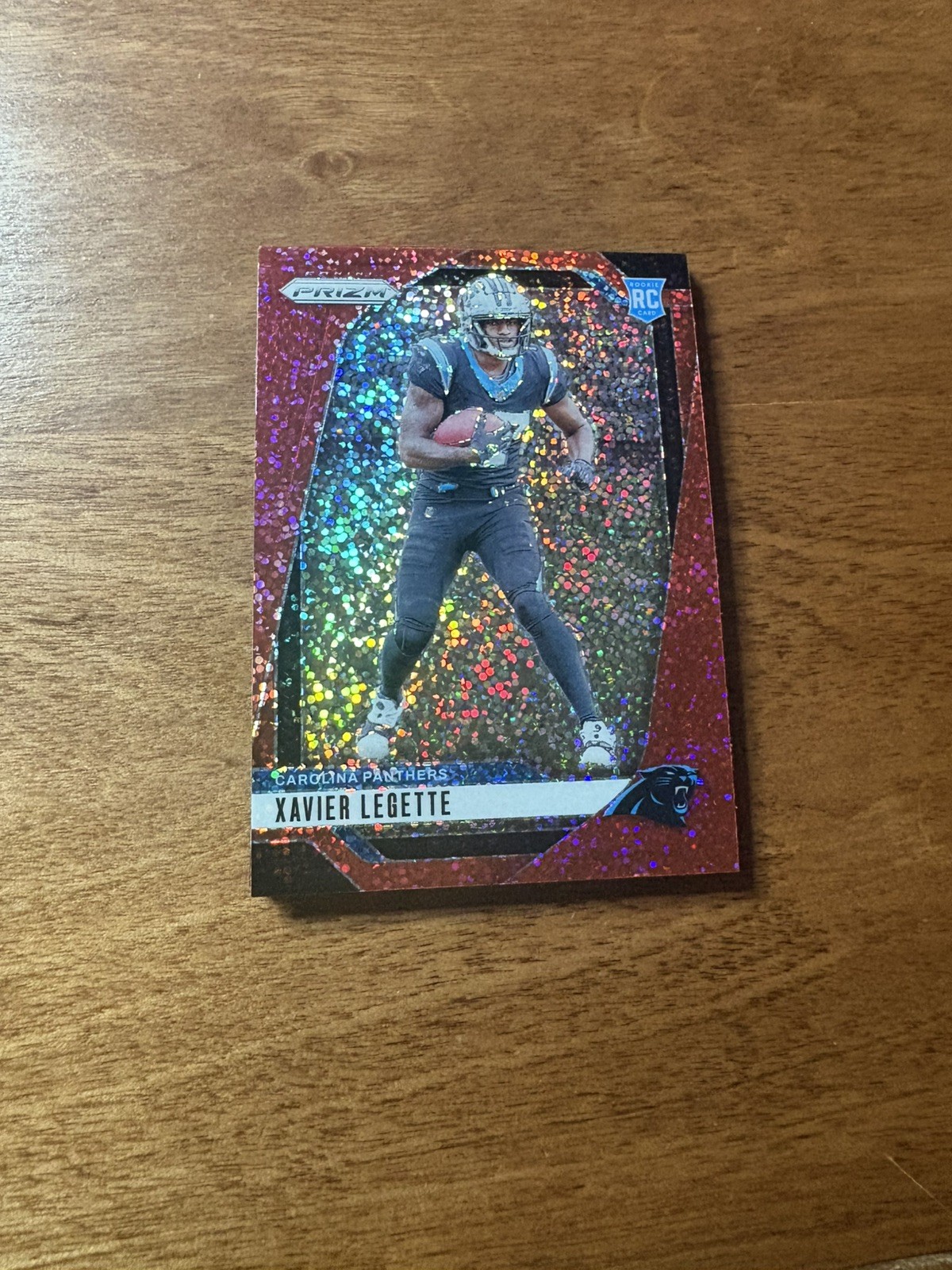 2024 Panini Prizm Rookies Xavier Legette #398 Red Sparkle Prizm (RC)-Panthers WR